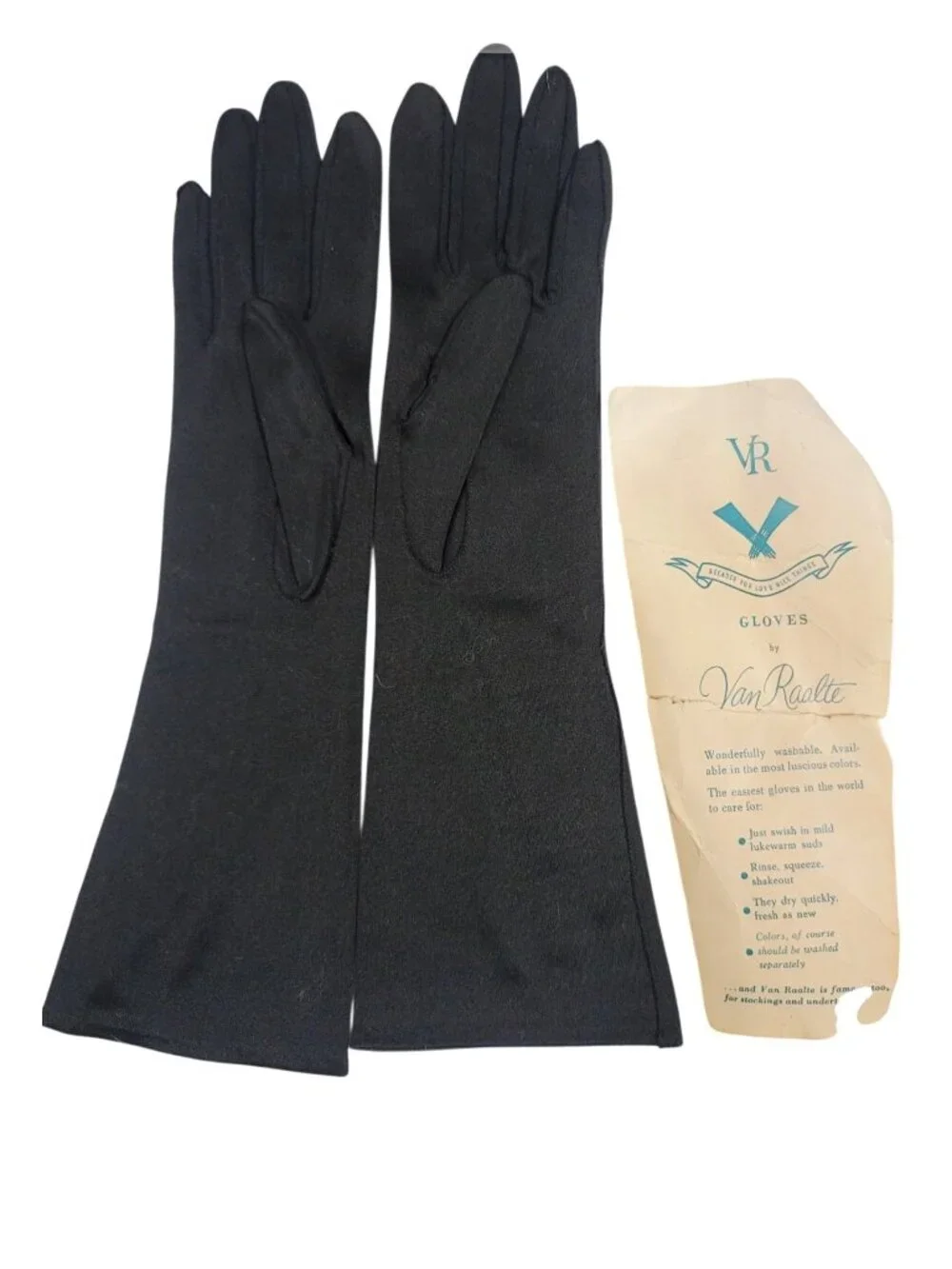 Vintage Van Raalte Long Black Gloves Lot Of 3 Elegant